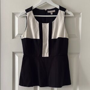 Elegant Black and White Sleeveless Top